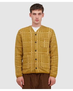 Universal Works Telepass Fleece Cardigan - Yellow