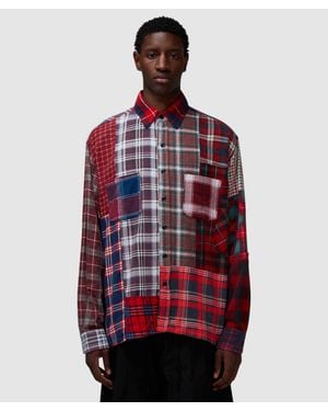 Needles Straight Hem Flannel Shirt - Red