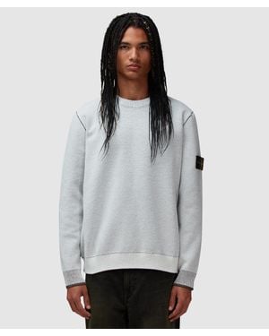 Stone Island Double Face Bi-Colour Sweatshirt (Ivory - Grey