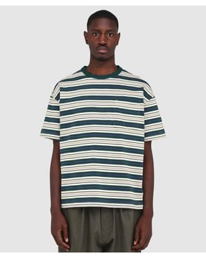 FRIZMWORKS Horizon Stripe Half T-Shirt (Dark - Blue