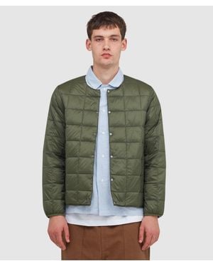 Taion Crewneck Button Down Jacket - Green