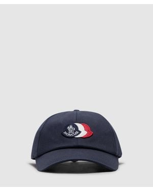 Moncler Tri Logo Baseball Cap - Blue
