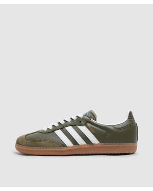 adidas Samba Og Sneaker (Medium Dark Khaki/Off/Gum4 - Green