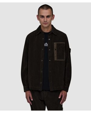 Stone Island Organic Cotton Corduroy 800 Shirt - Black
