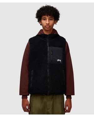 Stussy Sherpa Reversible Gilet Vest - Black