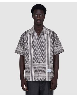 Neighborhood Shemagh Pattern Shirt - Grey