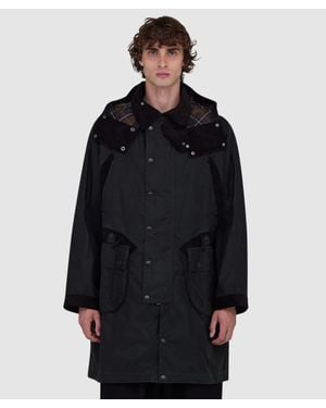 Barbour X Norbit Long Wax Jacket (Sage - Black
