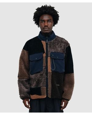 and wander Mix Boa Jacket - Blue