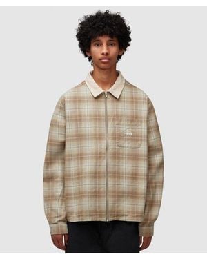 Stussy Frank Plaid Zip Shirt - Natural