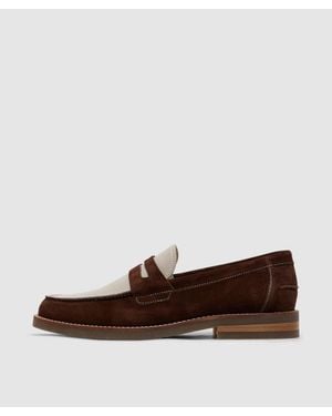 Duke & Dexter Wilde Suede Penny Loafer (Chocolate - Brown