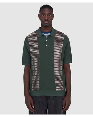 Beams Plus Knit Polo Shirt - Green