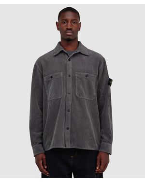 Stone Island 800 Corduroy Button Overshirt (Cement - Grey