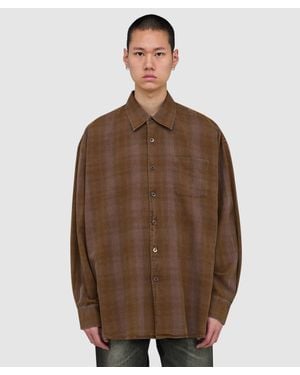 Our Legacy Borrowed Shirt (Dakota Flannel Check - Brown