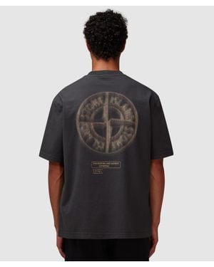 Stone Island Bleeding Numbers Compass T-Shirt (Lead - Black