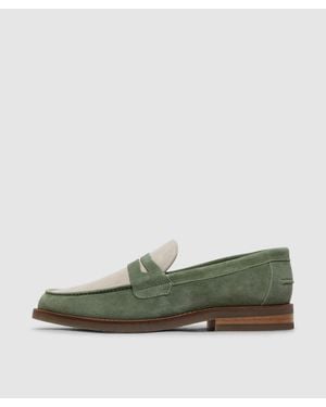 Duke & Dexter Wilde Suede Penny Loafer (Sage - Green