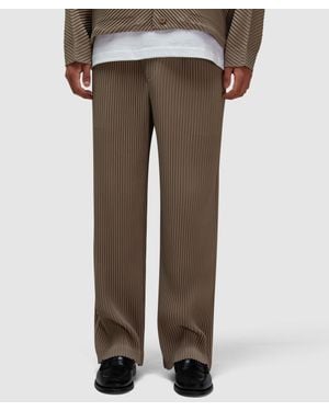 Homme Plissé Issey Miyake September Pleat Straight Leg Pant (Riverside - Brown