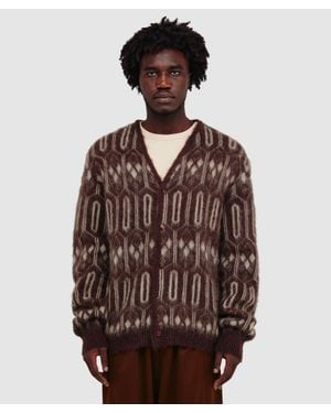Needles Mohair Cardgian (Geometric - Brown