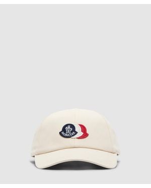 Moncler Tri Logo Baseball Cap - White