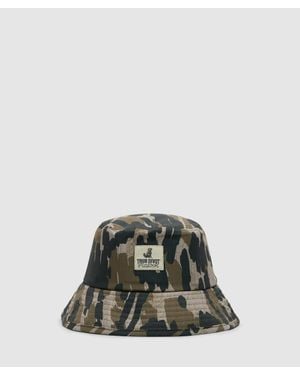Malbon Golf Tour Divot Camo Bucket Hat (Bark Camo - Green