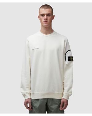 Stone Island Garment Dyed Zip Arm Pocket Sweatshirt - Grey