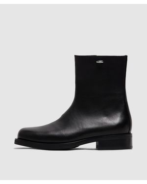 Our Legacy Leather Camion Square-Toe Work Boots - Black