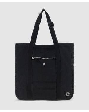 Stone Island Coated Metal Econyl Tote Bag - Black