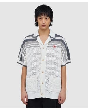 CASABLANCA Crochet Short Sleeve Shirt - Gray