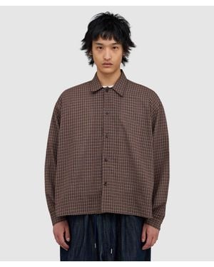 Estudio Niksen Chequered Boxy Shirt - Brown