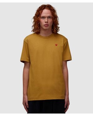 COMME DES GARÇONS PLAY Mini Heart Chest Logo T-Shirt - Brown