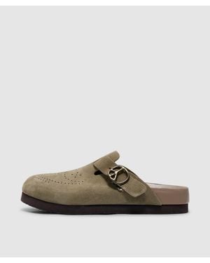 Needles Suede Clog Sandal (Taupe - Brown