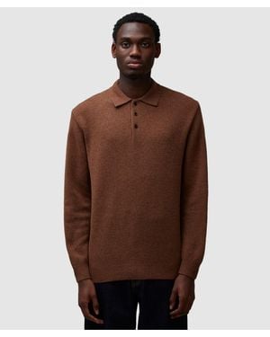Beams Plus 9G Knitted Polo Shirt ( - Brown