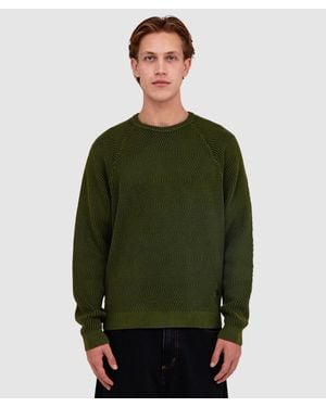 Dime Wave Knit Jumper (Pine - Green