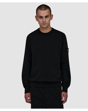 Stone Island Organic Cotton Fleece Sweatshirt - Black