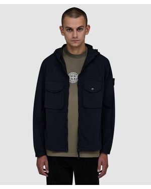 Stone Island Stretch Organic Cotton Overshirt - Blue