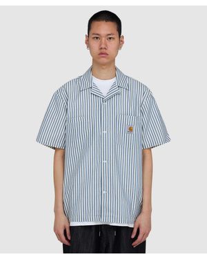 Carhartt Leavel Shirt (Leavel Stripe, River Wax - Blue