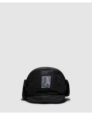 Bubetti Downfilled Nylon Trapper Hat - Black