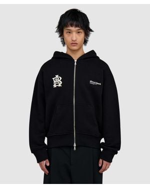 About Blank Dual Logo Zip Hoodie /Ecru - Black