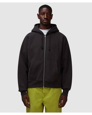 Stussy Raglan Zip Hoodie (Washed - Black
