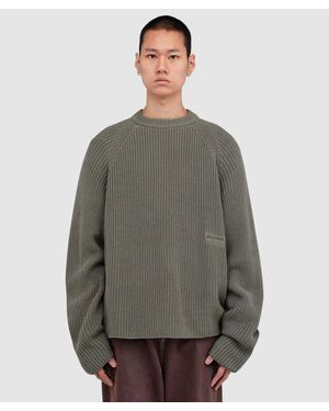 About Blank Rib Mock Neck Sweatshirt (Sage - Gray