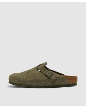 Birkenstock Boston Suede Sandal (Thyme - Green