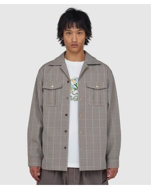 Drole de Monsieur Carreaux Shirt (Dark Sand - Grey