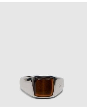 Tom Wood Tiger Eye Kay Ring (Tiger Eye - Metallic