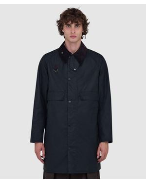 Barbour Long Spey Wax Jacket (Sage - Blue