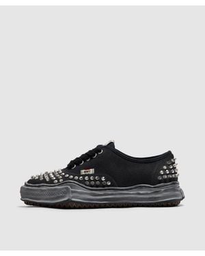 Maison Mihara Yasuhiro Baker Og Sole Studded Canvas Trainer - Black