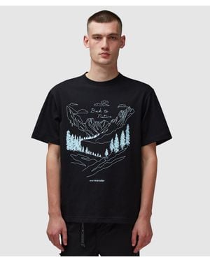 and wander Nature Printed T-Shirt - Black