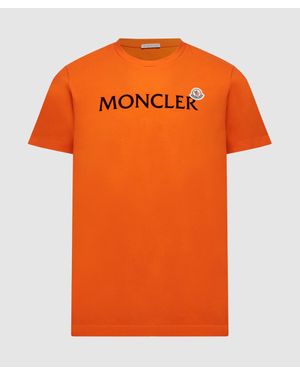 Moncler Double Logo Script T-shirt - Orange