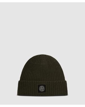Stone Island Geelong Wool Logo Beanie (Military - Green