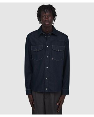 Moncler Tricolor Denim Overshirt Denim - Blue
