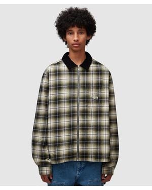Stussy Frank Plaid Zip Shirt - Green