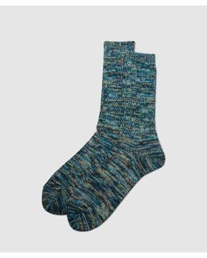 Anonymous Ism 5 Colour Mix Crew Sock - Blue